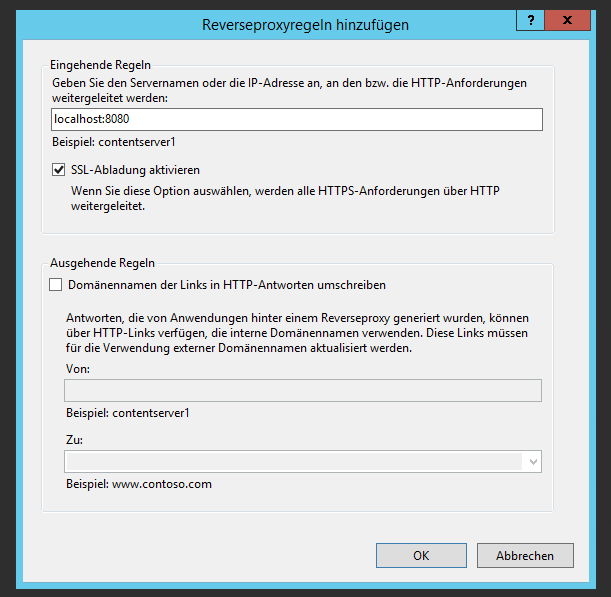 IIS Url Rewrite creation of a reverse proxy rule