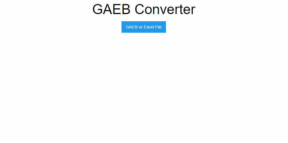 Uploading a GAEB File to the Converter