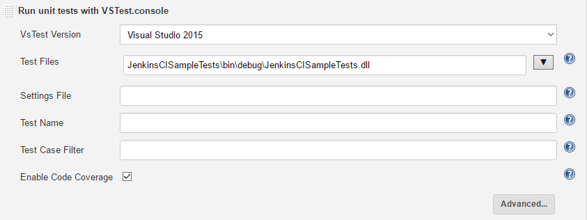 Jenkins VSTest MSTest Runner Build Step