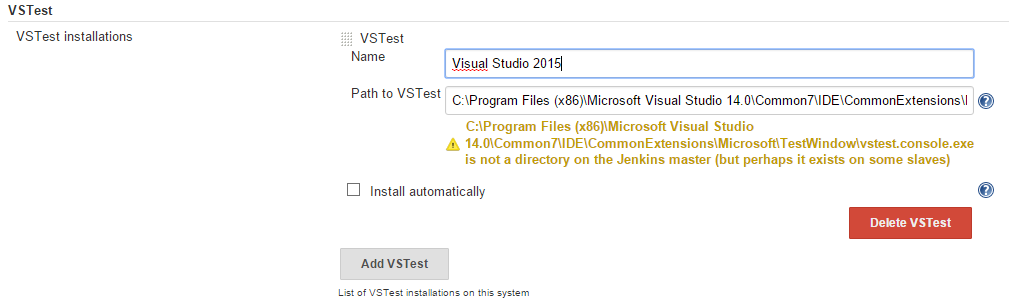 Jenkins VSTest Runner Plugin