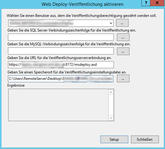 Web Deploy Activation Dialog