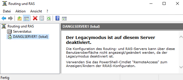 Server 2016 Routing & RAS - Legacy Mode Disabled