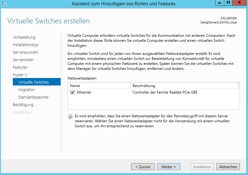 Hyper-V Virtual Switch Configuration